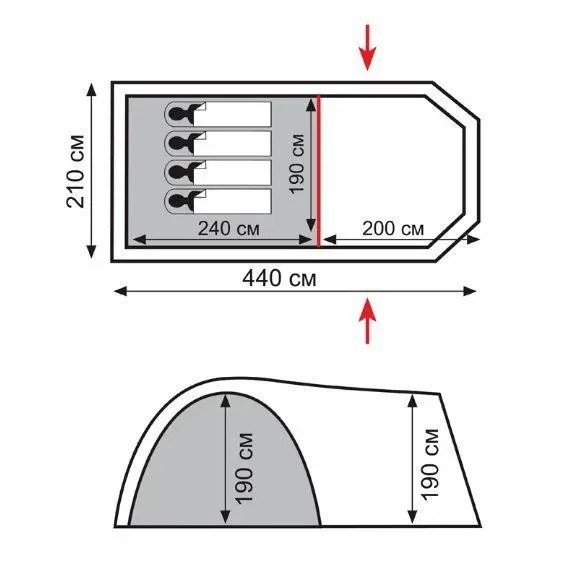 Палатка кемпинговая Totem Catawba 4 (V2) - фото 2 - id-p176173168