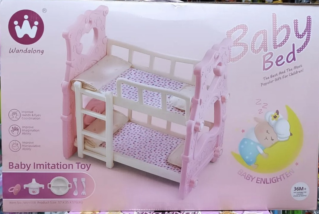 Детская кроватка для кукол.Двухъярусная кроватка для кукол