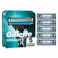 Gillette Mach 3 5 шт. Мужские сменные кассеты / лезвия для бритья