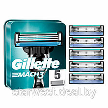 Gillette Mach 3 5 шт. Мужские сменные кассеты / лезвия для бритья