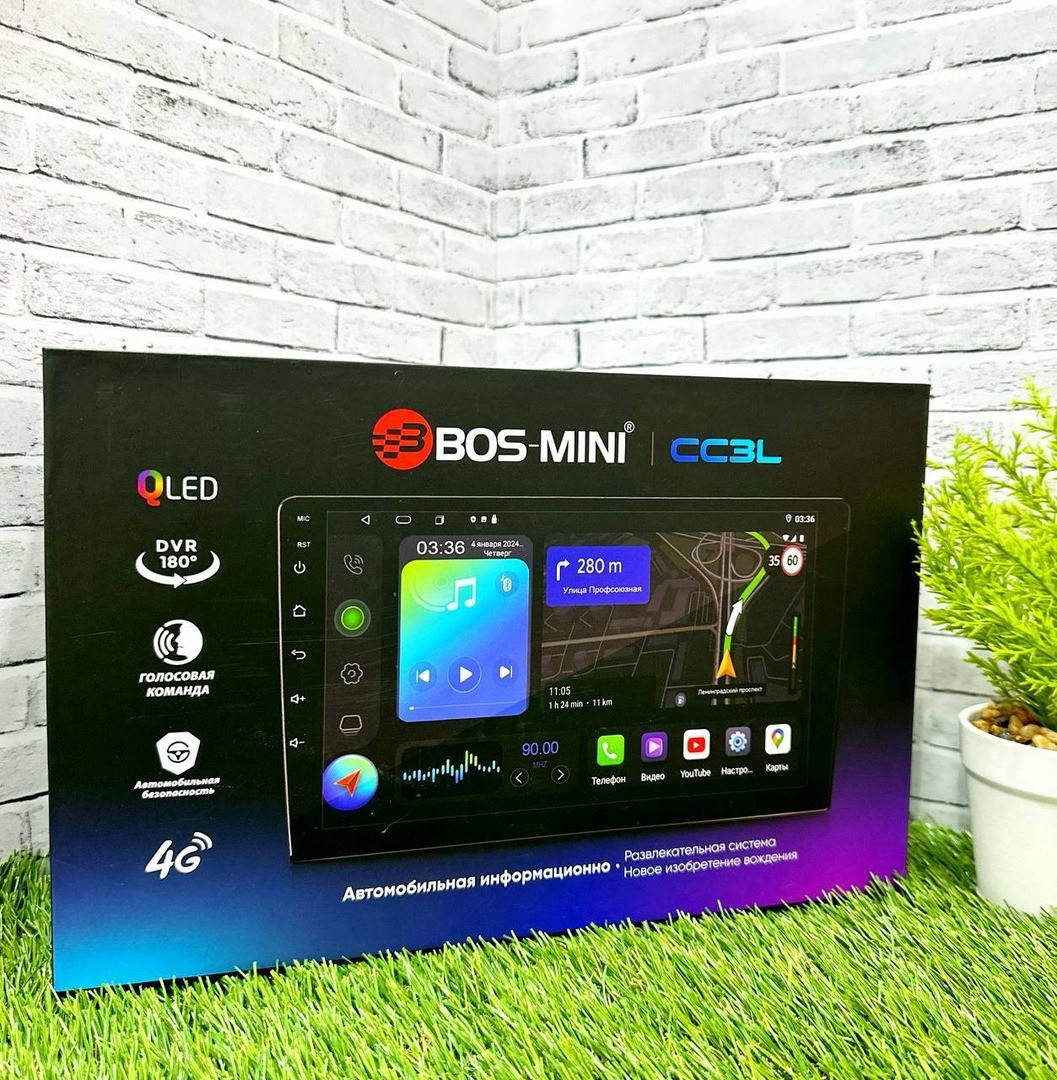 Автомобильная магнитола 2 Din BOS-MINI  CC3L Qled  9" 6/128Gb