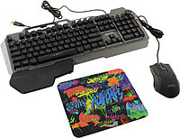 Комплект OKLICK GMNG Keyboard & Optical Mouse 700GMK (Кл-ра USB+Мышь 6кн Roll USB+коврик) 1533156