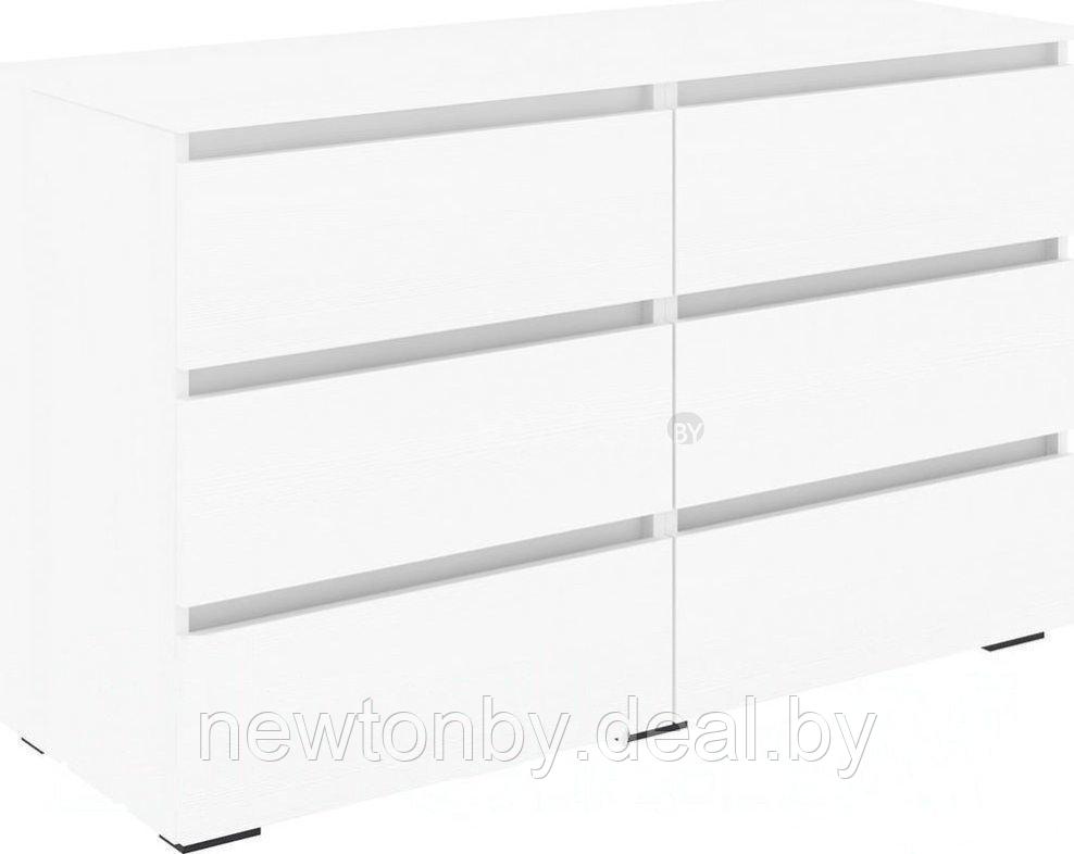 Комод Кортекс-мебель Бари 120 6ш (белый/белый/белый) - фото 1 - id-p225463476
