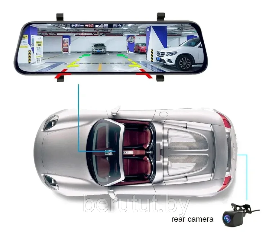 Видеорегистратор зеркало автомобильный 2 камеры (4G, GPS, WIFI, BLUETOOTH) Eplutus D41 - фото 3 - id-p225464017