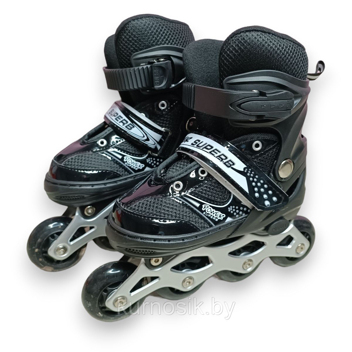 Роликовые коньки ролики раздвижные с защитой и шлемом 4002BT Черный - фото 4 - id-p225464296