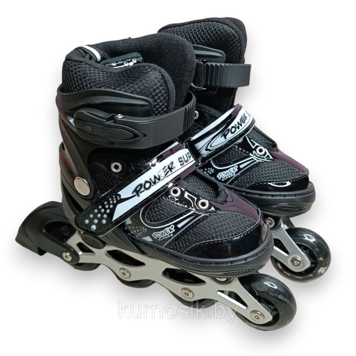 Роликовые коньки ролики раздвижные с защитой и шлемом 4002BT Черный - фото 3 - id-p225464296