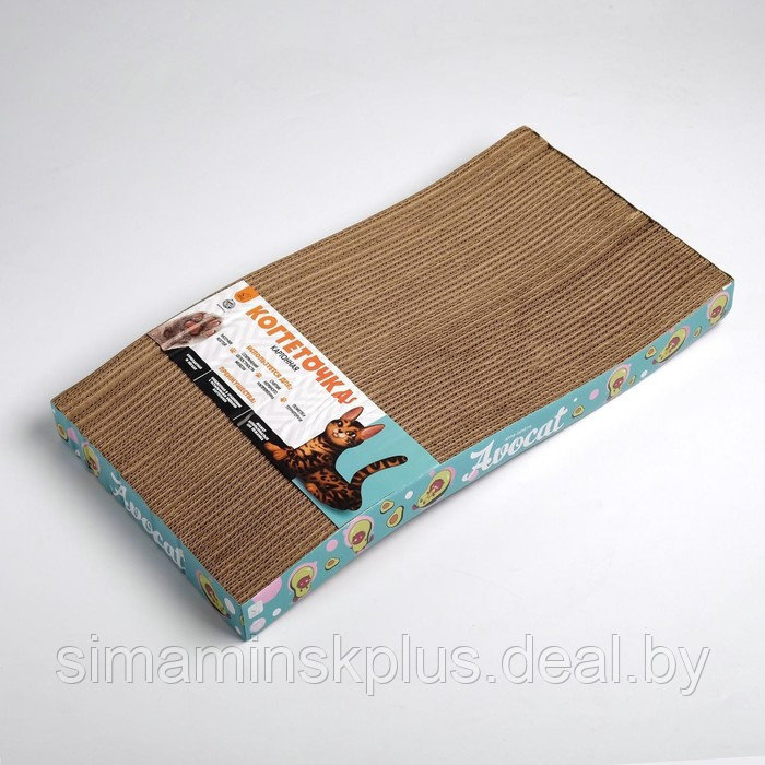 Когтеточка из картона Avocat волна, 45.5 × 19 × 3.5 см - фото 8 - id-p225465503