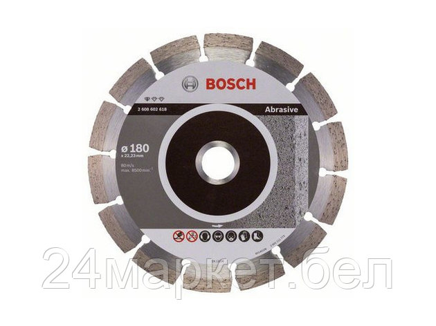 BOSCH Китай Алмазный круг 180х22 мм по абразив. матер. сегмент. STANDARD FOR ABRASIVE BOSCH (сухая резка), фото 2