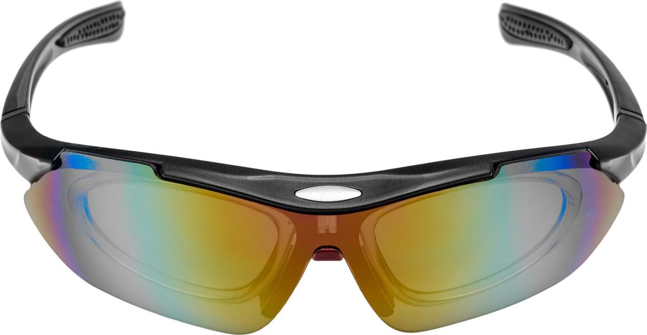 Очки спортивные солнцезащитные с 5 сменными линзами в чехле, черные - фото 3 - id-p225465363