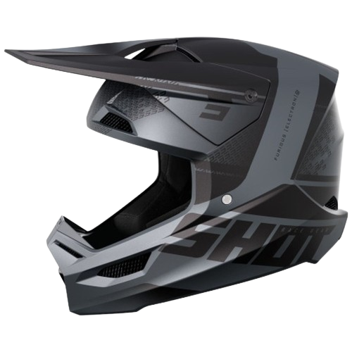 Шлем кроссовый SHOT FURIOS ELECTRON черный/серый матовый - фото 1 - id-p225465804