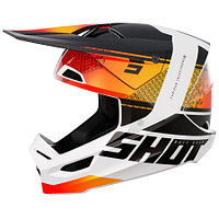 Шлем кроссовый SHOT FURIOS ELECTRON белый/черный/оранжевый перламутр глянцевый