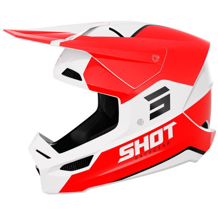 Шлем кроссовый SHOT FURIOS BOLT красный/белый глянцевый
