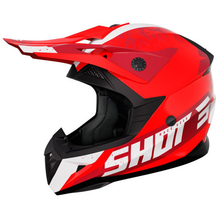 Шлем кроссовый SHOT PULSE AIRFIT красный/белый глянцевый - фото 1 - id-p225465815