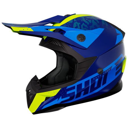 Шлем кроссовый SHOT PULSE AIRFIT синий/Hi-Vis желтый глянцевый - фото 1 - id-p225465816