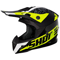 Шлем кроссовый SHOT PULSE AIRFIT черный/белый/Hi-Vis желтый глянцевый