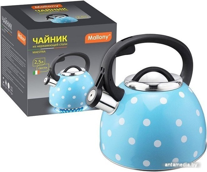Чайник со свистком Mallony Maestria (голубой) - фото 1 - id-p225466465