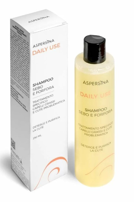 Шампунь для волос Aspersina Daily Use Shampoo Sebo E Forfora ежедневного применения, для жирной кожи головы, - фото 1 - id-p225467252