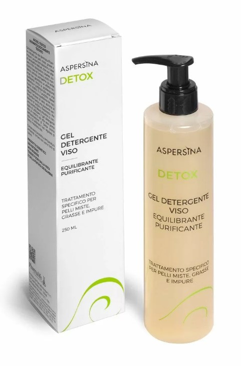 Очищающий гель для лица Aspersina Detox Gel Detergente Viso балансирующий для комбинированной и жирной кожи с - фото 1 - id-p225467269