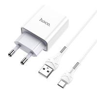 HOCO HC-27961 C81A/ Сетевое ЗУ + Кабель Type-C 1m/ 1 USB/ Выход: 10.5W/ White