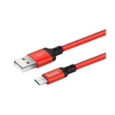 HOCO HC-62912 X14/ USB кабель Micro/ 2m/ 1.7A/ Нейлон/ Red&Black - фото 1 - id-p225469038