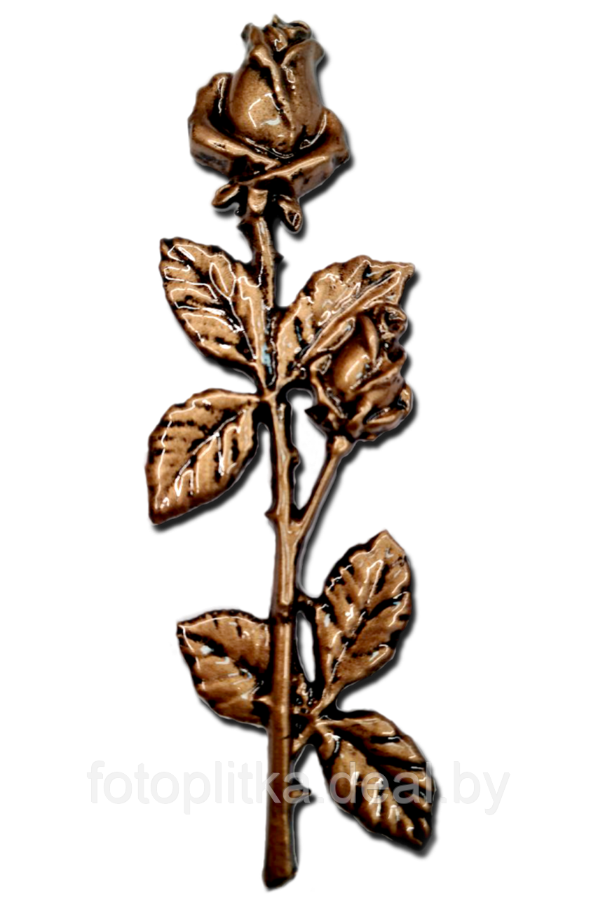 Роза декоративная с полимерным покрытием, 16 см