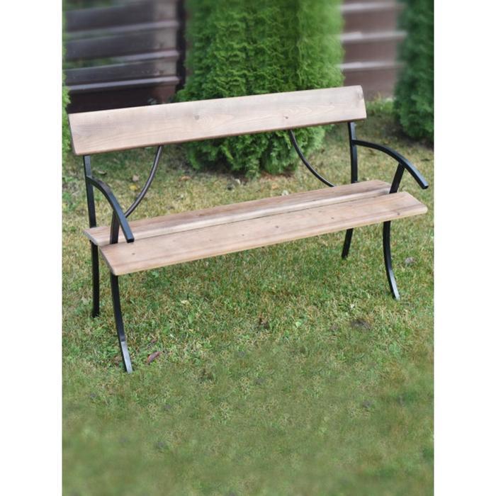 Садовая скамейка со спинкой "Эконом" для дачи, деревянная, 1.2х0.74х0.5 м, нагрузка до 150кг - фото 1 - id-p225469388