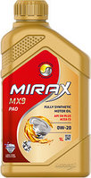 1л. Масло моторное синтетическое Mirax MX9 SAE 0W20 ACEA С5 АРI SN plus (0,84кг)