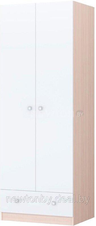 Шкаф распашной Polini Kids Simple двухсекционный с ящиком 0001302.161 (дуб пастельный/белый) - фото 1 - id-p225469731