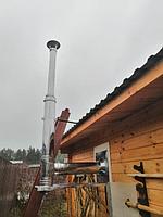 Установка печь-камина и дымохода.