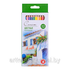 Набор профессиональных цветных карандашей "Сонет", 12 цветов