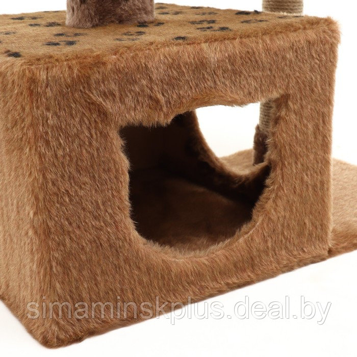 Комплекс для кошек с когтеточкой, квадратный, 3х-уровневый, 65 х 36 х 107 см, коричневый - фото 6 - id-p225480630