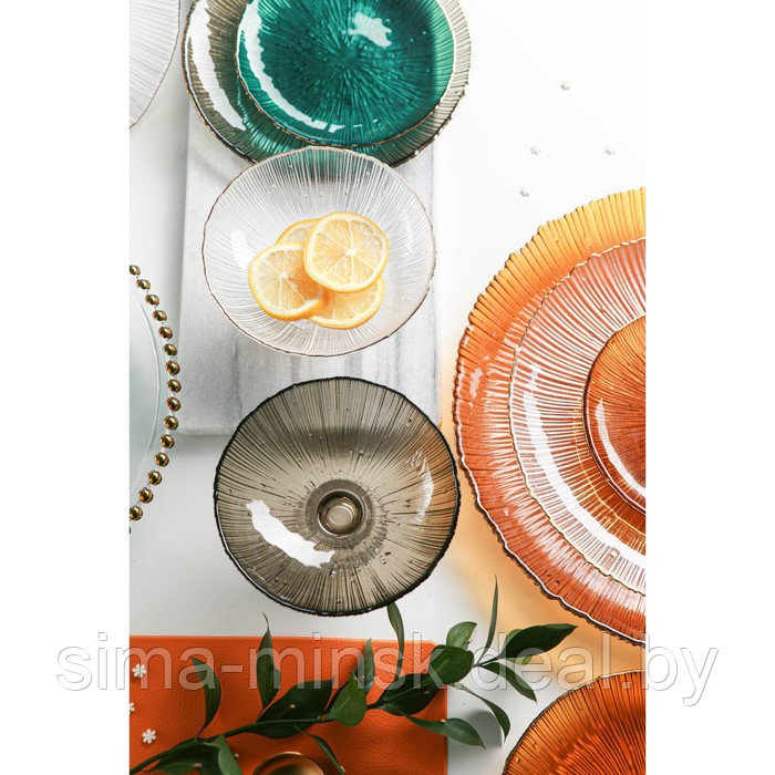 Ваза стеклянная для фруктов «Фейверк», 1,4 л, 25×10 см, цвет янтарный - фото 5 - id-p225480834