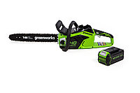 Пила цепная аккумуляторная GreenWorks GD40CS18 40В 40см бесщеточная (в комплекте с АКБ 2 а/ч и ЗУ)