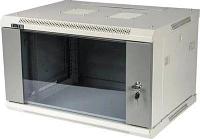 Шкаф коммутационный LanMaster TWT-CBWPG-12U-6X6-GY настенный, стеклянная передняя дверь, 12U, 600x600 мм