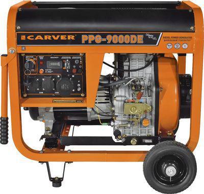Дизельный генератор CARVER PPG- 9000DE, 220/12 В, 7.5кВт, на колёсах с АКБ [01.020.00024] - фото 3 - id-p223665992