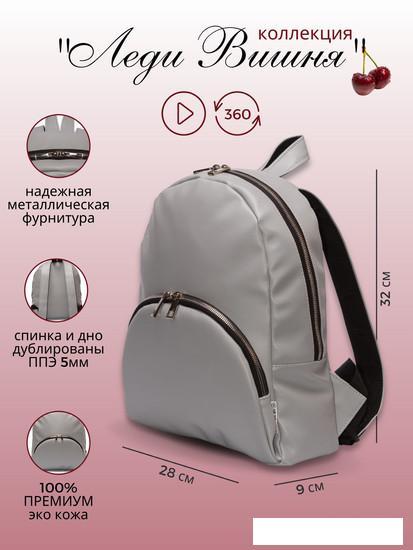 Городской рюкзак Зубрава Леди Вишня РВИШ (серый) - фото 9 - id-p224963301