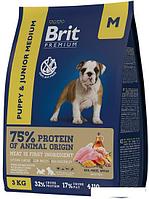 Сухой корм для собак Brit Premium Dog Puppy and Junior Medium курица 3 кг