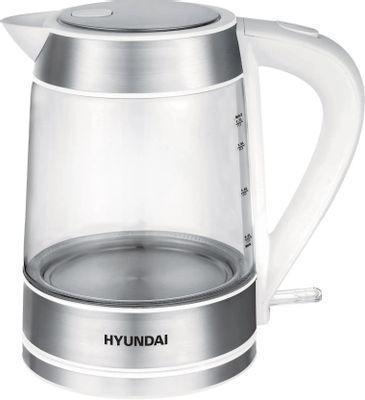 Чайник электрический Hyundai HYK-G3606, 2200Вт, белый и прозрачный - фото 2 - id-p225151654