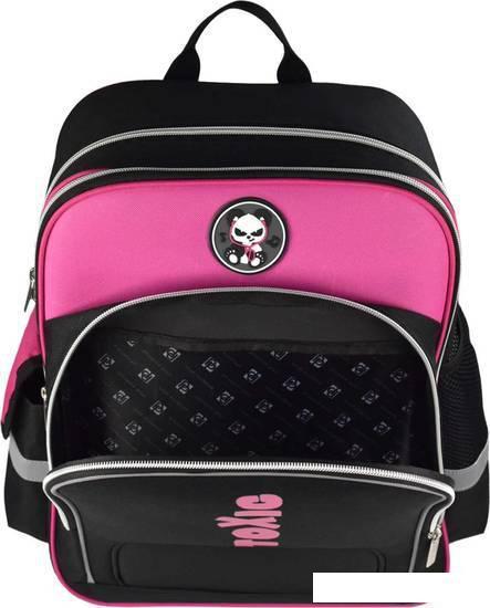 Школьный рюкзак Феникс+ Панда токсик 59280 (черный/розовый) - фото 5 - id-p225366229
