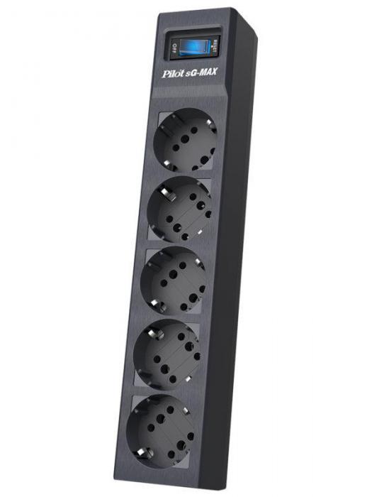 Сетевой фильтр Zis Pilot sG-MAX 5 Sockets 1.8m Black - фото 1 - id-p225047950
