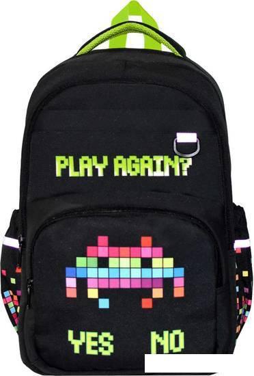 Школьный рюкзак Феникс+ Цифровая атака 59278 (черный/зеленый) - фото 3 - id-p225366236