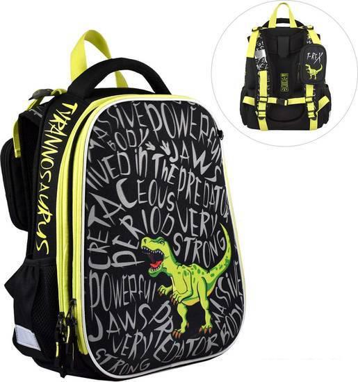 Школьный рюкзак Феникс+ Дино паттерн 59300 (черный) - фото 1 - id-p225366238