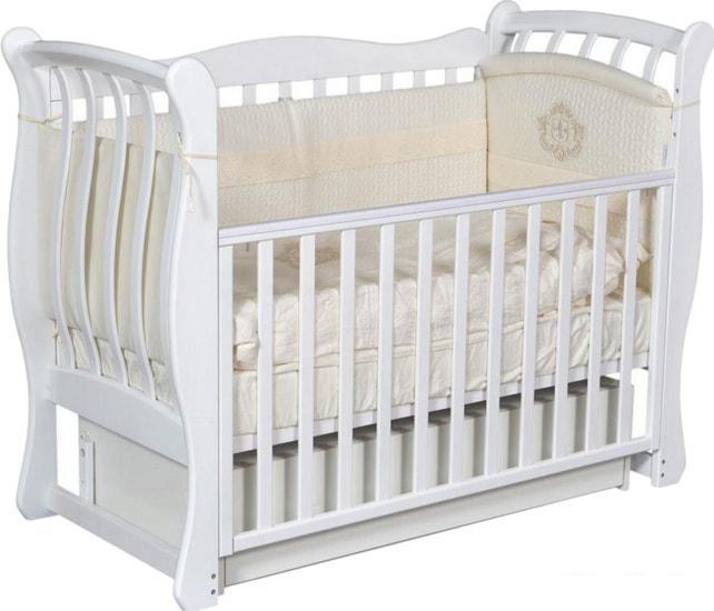 Классическая детская кроватка Антел Luiza-3 (белый) - фото 2 - id-p225268579
