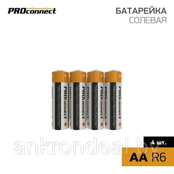 Батарейка солевая АА/R6, 1,5В, 4 шт, термопленка PROconnect - фото 1 - id-p225481500