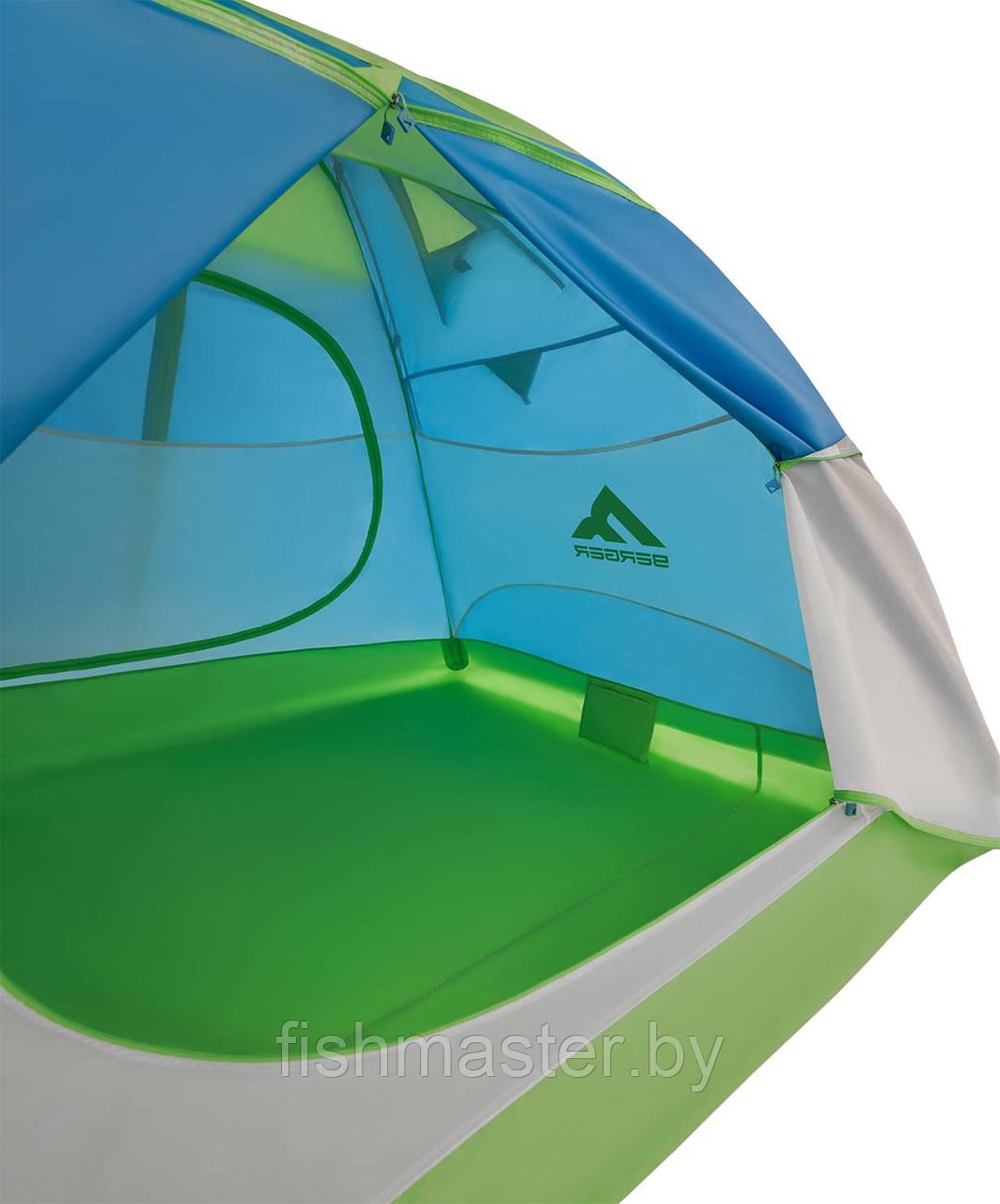 Палатка Berger Hiking Brio 3 цвет голубой трехместная - фото 2 - id-p225481254