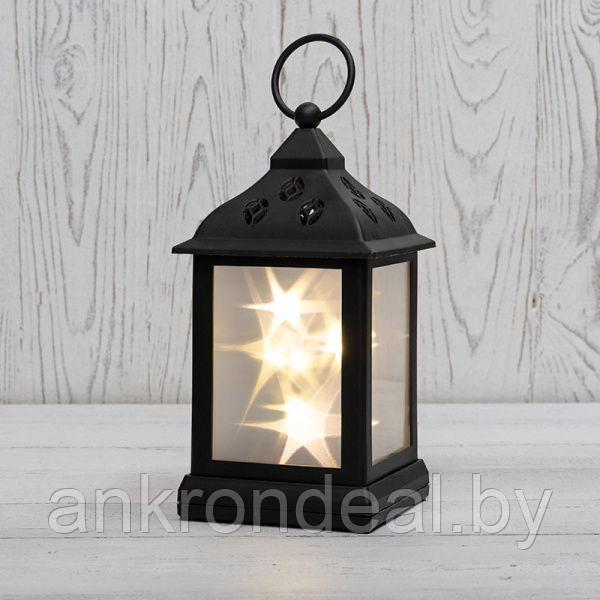 Декоративный фонарь 11х11х22,5 см, черный корпус, теплый белый цвет свечения с эффектом мерцания NEO - фото 1 - id-p225482441