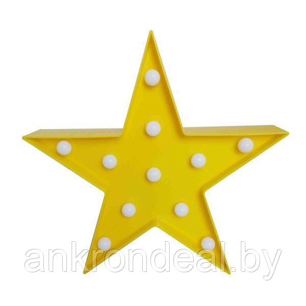 Ночник светодиодный "Звезда", 3 Вт, АБС-пластик, желтый, 170 г., 270*270*27 мм, ТБ - фото 1 - id-p225483647