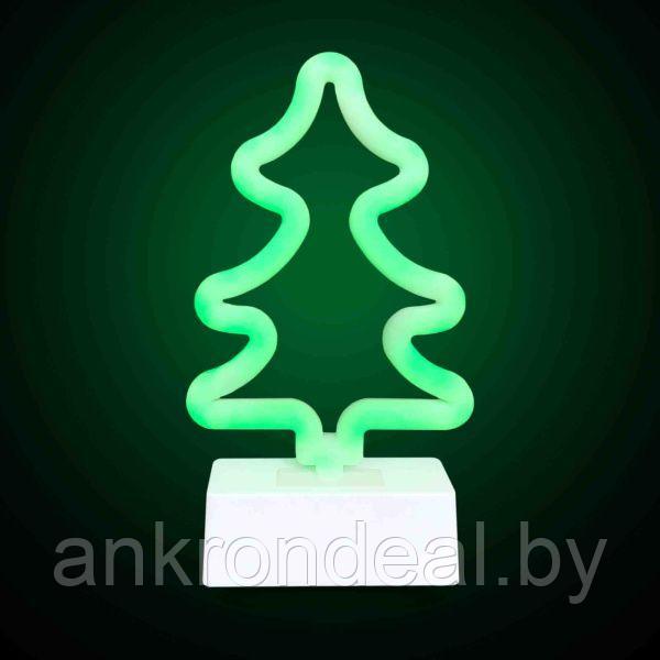 Светодиодный настольный светильник "Елка", 3Вт, питание 2*АА, цвет свечения зеленый