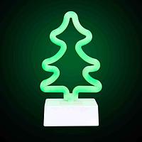 Светодиодный настольный светильник "Елка", 3Вт, питание 2*АА, цвет свечения зеленый
