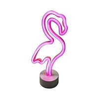 Светодиодный настольный неоновый светильник "Фламинго", 3Вт, питание 3*АА, цвет свечения розовый